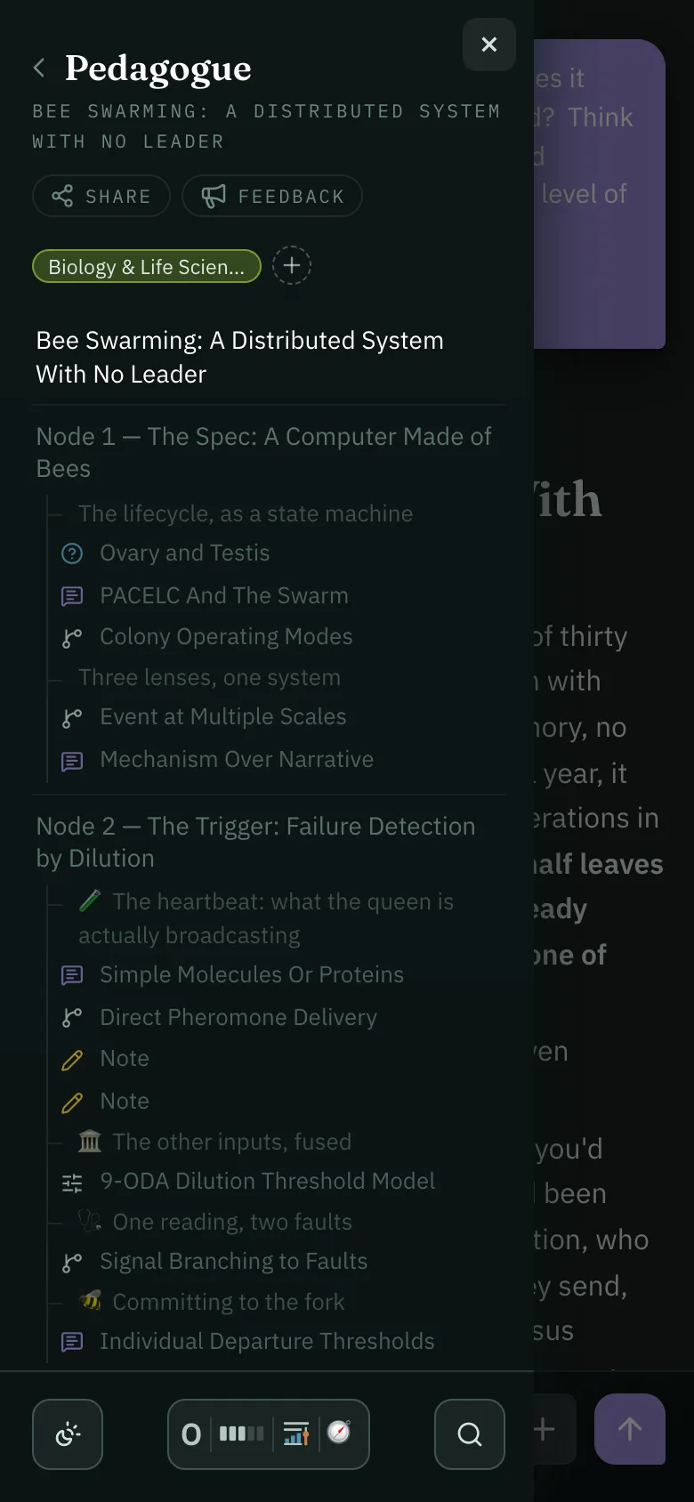 The journey map as a drawer on a phone